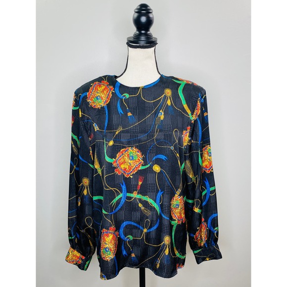 Vintage La Chine Classic by Galinda Wang Regency Blouse Womens 10 Classic Luxe - Picture 1 of 10